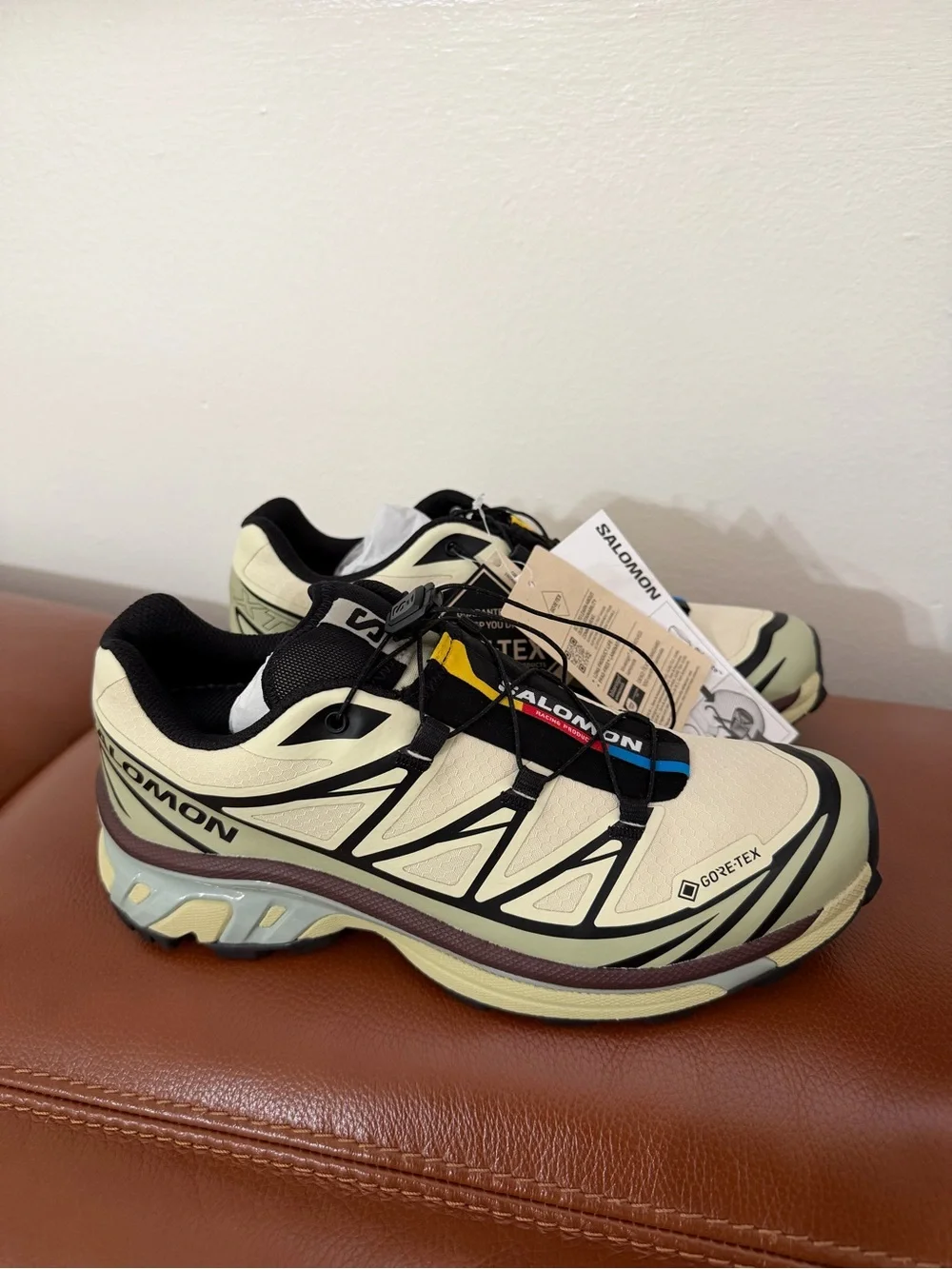 Salomon Aspargus Green / Tea / Bitter Chocolate XT-6 Gore-tex Unisex Sneakers - Picture 8 of 14
